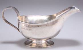 A GEORGE VI SILVER SAUCE BOAT