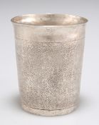 A 17TH CENTURY GERMAN SILVER 'SNAKESKIN' BEAKER CUP