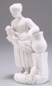 A BISCUIT PORCELAIN FIGURE OF CHILD, PROBABLY ROCKINGHAM