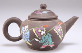 A CHINESE SMALL YIXING TEAPOT