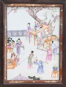 A CHINESE FAMILLE ROSE PLAQUE