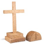 YORKSHIRE CRITTERS: AN OAK ALTAR CROSS AND AN ECCLESIASTICAL OAK PAPERWEIGHT