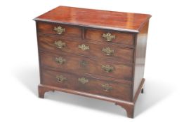 A GEORGE III MAHOGANY CHEST OF DRAWERS