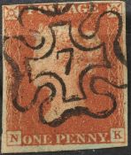 Sg8/12 Red-Brown stated plate 34 lettered NK fine MX number 7