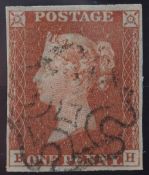 1d Red-Brown Plate 29 Lettered BH 4 Margin DUMFRIES MX
