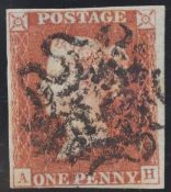 1d Red-Brown AS26 Plate 5 4 Margin with LEEDS MX