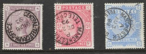 1883-4 2/6.5/-,10/- Fine used set with fine cds cancels.V