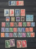 Red Stockbook Luxembourg France mint collection much unmounted 1942 Tricolour set, Marianne set 1945