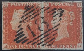1d Red-Brown Pair 18 ATHLONE CANCEL