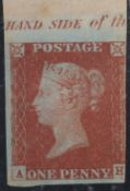 1d Red-Brown Unused with full gum marginal with inscription 3 1/2 margin