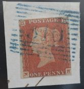 1d Red-Brown 4 Margin on piece with BLUE 310 STORNOWAY CANCEL