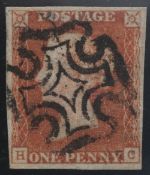 1d Red-Brown BS8 Plate 19 Lettered HC 4 Margins Black MX