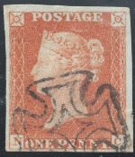 1d Red-Brown BS11 Plate 22 Lettered NC with BELFAST MX