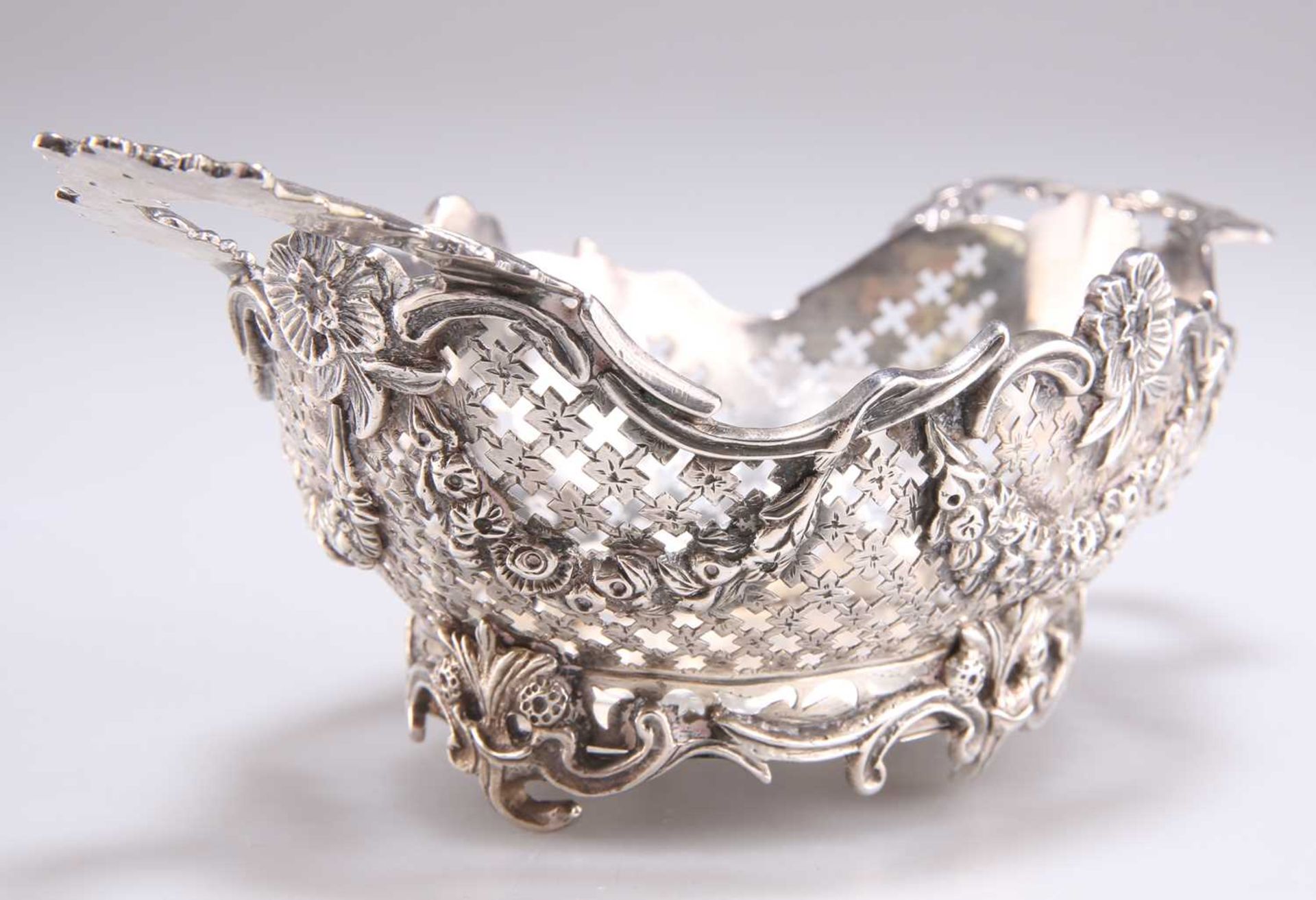 A 19TH CENTURY SILVER TWO-HANDLED BOWL