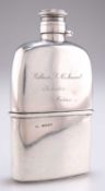 A VICTORIAN SILVER HIP-FLASK