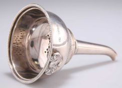 A GEORGE III STYLE SILVER WINE FUNNEL