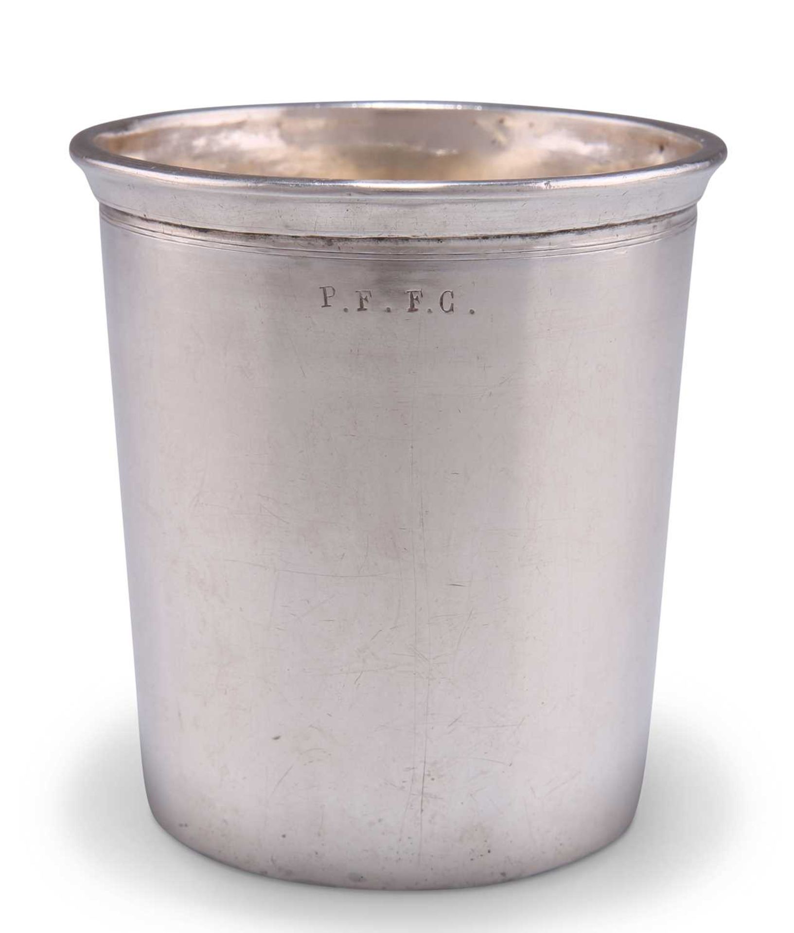 A FRENCH SILVER BEAKER