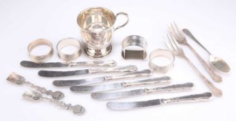 A GROUP OF ASSORTED SILVER AND PLATE