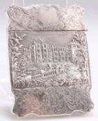 AN EARLY VICTORIAN DOUBLE-SIDED CASTLE-TOP CARD CASE
