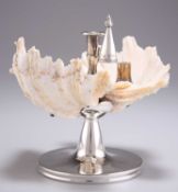 A WILLIAM IV SILVER-MOUNTED SHELL INKSTAND