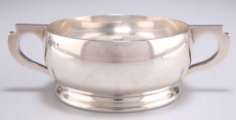 A GEORGE V SILVER TWO-HANDLED BOWL