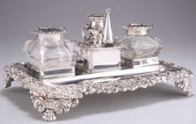 A GEORGE IV SILVER INKSTAND