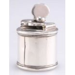 A GEORGE III SILVER TRAVELLING INKWELL