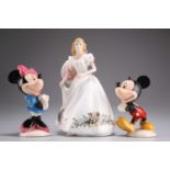 TWO ROYAL DOULTON 'THE MICKEY MOUSE' COLLECTION FIGURES, together with A ROYAL DOULTON FIGURE