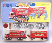 A CORGI CLASSICS FODEN S21 LORRY & TRAILER WITH ELEPHANTS, PEDESTAL & RIDER, 31902