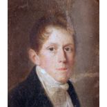 19TH CENTURY ENGLISH SCHOOL PORTRAIT MINIATURE OF A MAN