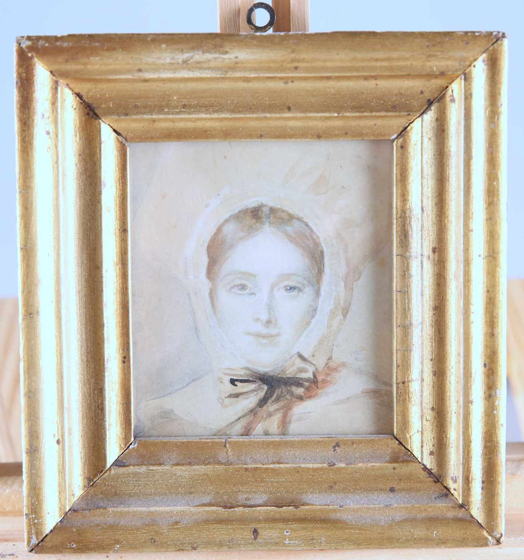 19TH CENTURY ENGLISH SCHOOL PORTRAIT MINIATURE OF A LADY - Bild 2 aus 4