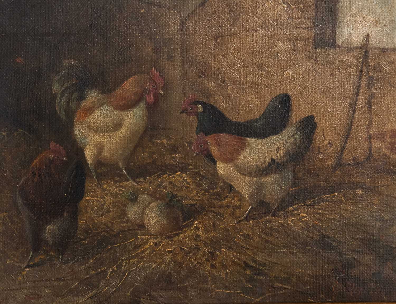 E VICTOR (19TH CENTURY) CHICKENS IN THEIR PENS, A PAIR - Image 2 of 7