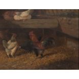 E VICTOR (19TH CENTURY) CHICKENS IN THEIR PENS, A PAIR