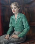 BUNTY MILLER (BRITISH 20TH CENTURY) PORTRAIT OF JEAN HIGHAM