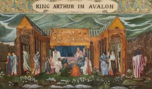 J HILL (BRITISH 19TH/20TH CENTURY) KING ARTHUR IN AVALON