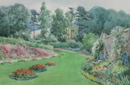 HENRY JOHN SYLVESTER STANNARD RBA (1870-1951) A PAIR OF GARDEN VIEWS