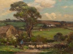 OWEN BOWEN (STAITHES GROUP 1873-1967) DRIVING THE FLOCK