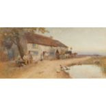 TOM LLOYD RWS (1849-1910) OUTSIDE THE INN