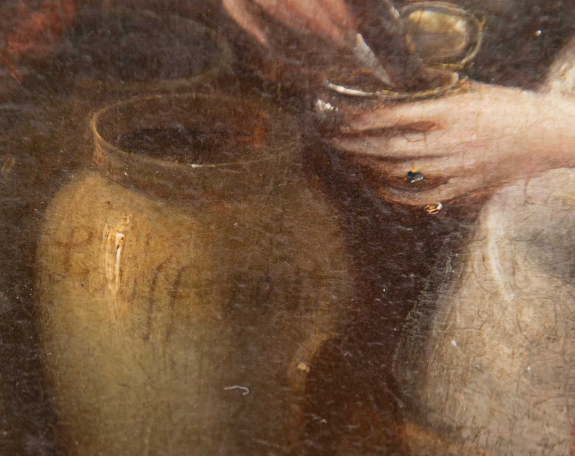 ENGLISH SCHOOL (19TH CENTURY) PORTRAIT OF A LADY MIXING MEDICINES - Image 3 of 4