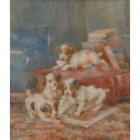 KATE SOWERBY (act 1883-1900) JACK RUSSELL PUPPIES