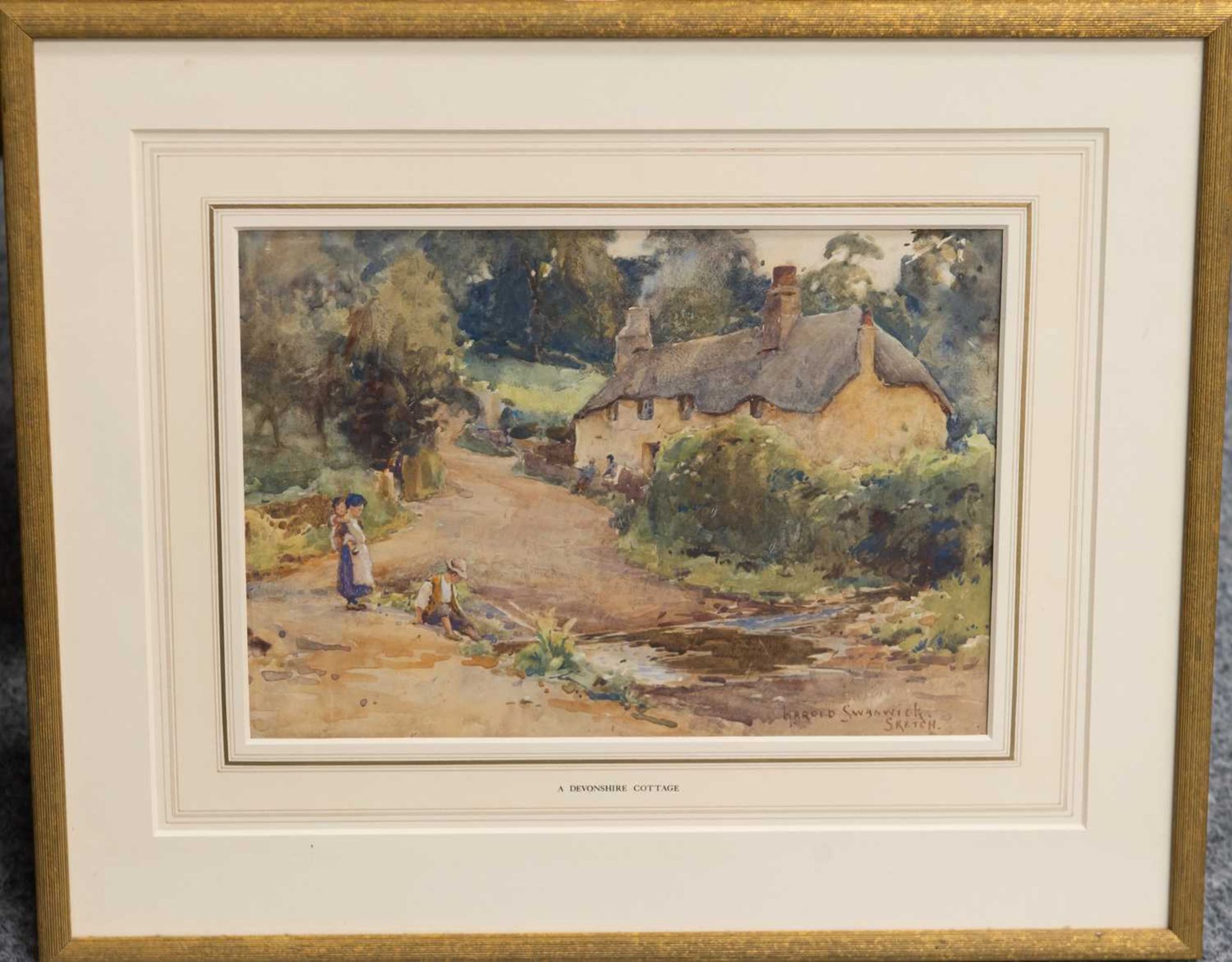 HAROLD SWANWICK (1866-1929) A DEVONSHIRE COTTAGE - Image 2 of 6