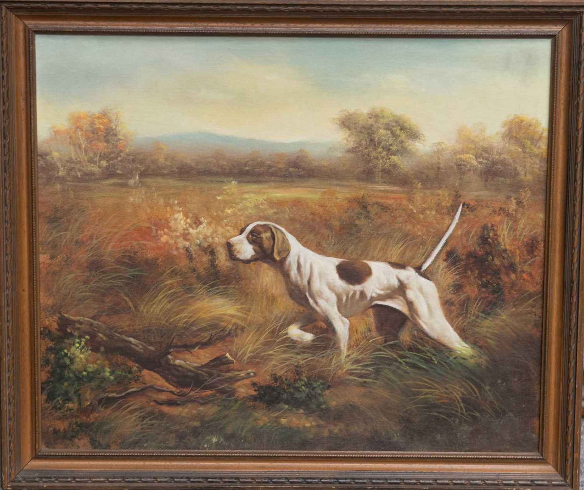 CLARE STOKES (MODERN) HOUND IN A LANDSCAPE - Image 2 of 2