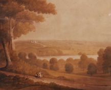 19TH CENTURY ENGLISH SCHOOL HAREWOOD HOUSE VIEWS, A PAIR