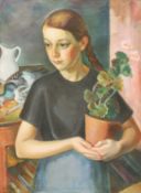 CARL MAGNUS LINDQUIST (SWEDISH 1884-1977) PORTRAIT OF THE ARTIST'S DAUGHTER