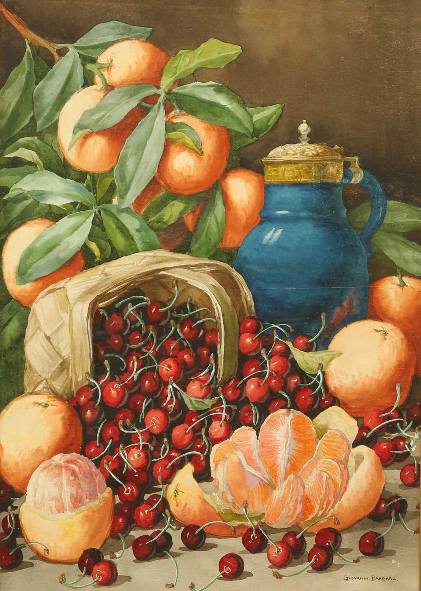 ARTHUR DUDLEY (GIOVANNI BARBARO 1864-1965) STILL LIFE WITH FRUIT - Image 2 of 6