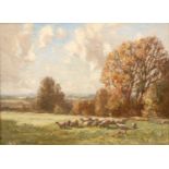 WILLIAM CHARLES RUSHTON (1860-1921) GRAZING SHEEP