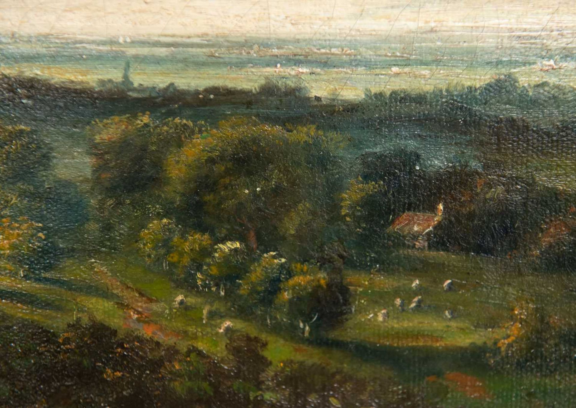 CIRCLE OF JOHN CONSTABLE (1776-1837) COUNTRY LANDSCAPE WITH CATHEDRAL - Bild 4 aus 8