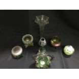 SEVEN PIECES OF DECORATIVE GLASS