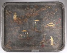 A LARGE 19TH CENTURY CHINOISERIE TRAY