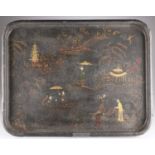 A LARGE 19TH CENTURY CHINOISERIE TRAY